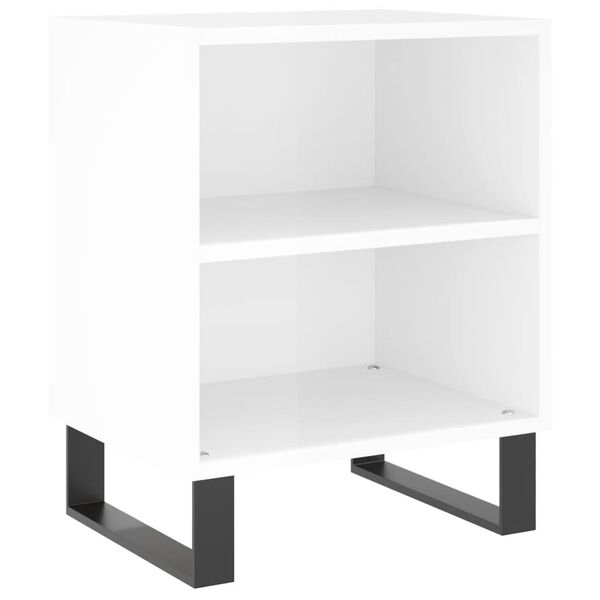 vidaXL Bedside Cabinets 2 pcs High Gloss White 40x30x50 cm Engineered Wood