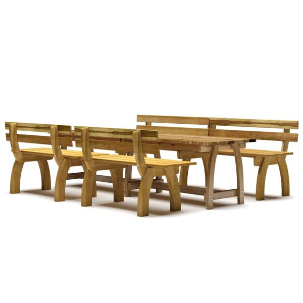 vidaXL 4 Piece Garden Dining Set Impregnated Pinewood