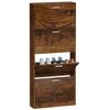 vidaXL Shoe Cabinet Smoked Oak 59x17x150 cm Engineered Wood