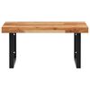 vidaXL Basin Shelf Wall Mounted Steel and Solid Wood Acacia