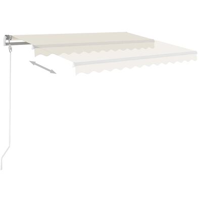 vidaXL Manual Retractable Awning with Posts 3x2.5 m Cream