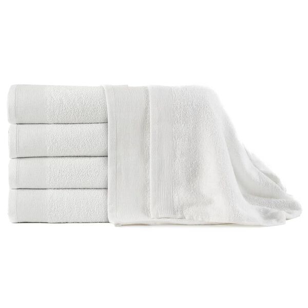 vidaXL Bath Towels 5 pcs Cotton 450 gsm 100x150 cm White