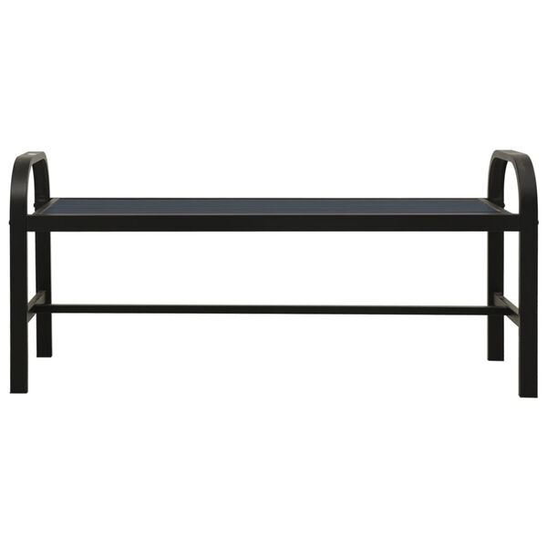 vidaXL Garden Bench 124.5 cm Steel and WPC Black