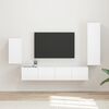 vidaXL TV Cabinet Set 4 pcs High Gloss White Engineered Wood