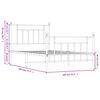 vidaXL Metal Bed Frame without Mattress with Footboard Black 100x190cm