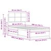 vidaXL Bed Frame with Upholstered Headboard Taupe 90 x 200 cm