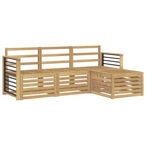 vidaXL Outdoor Sofa Set 4 pcs White Solid Acacia Wood
