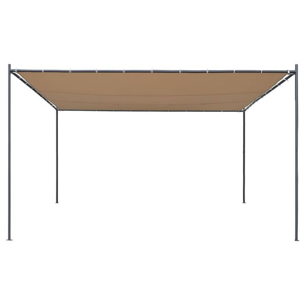 vidaXL Gazebo with Slanted Roof 400x400x270 cm Beige 180 g/m&sup2;