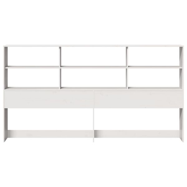 vidaXL Headboard with Storage White 180 cm Solid Wood Pine