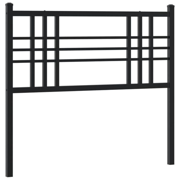vidaXL Metal Headboard Black 107cm