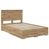 vidaXL Bed Frame with Drawer Artisan Oak 120 x 190 cm Engineered Wood