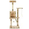 vidaXL Cat Tree with Sisal Scratching Posts 120 cm Beige Paw Prints