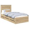 vidaXL Bed Frame with Drawer Sonoma Oak 90 x 200 cm Engineer Wood