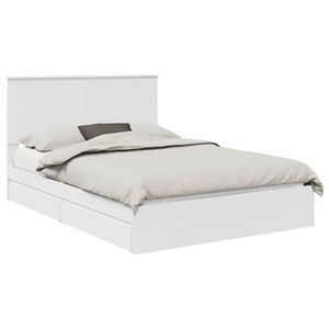 vidaXL Storage Bed with Headboard White 140 x 200 cm Engineered Wood