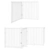 vidaXL Dog Gate with Door Foldable 6 Panels White 480 cm Poplar Wood
