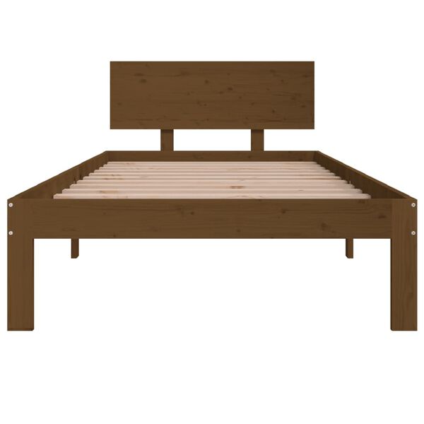 vidaXL Bed Frame without Mattress Honey Brown Solid Wood Pine 90x200cm