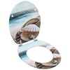 vidaXL WC Toilet Seats 2 pcs with Lids MDF Muschel Design