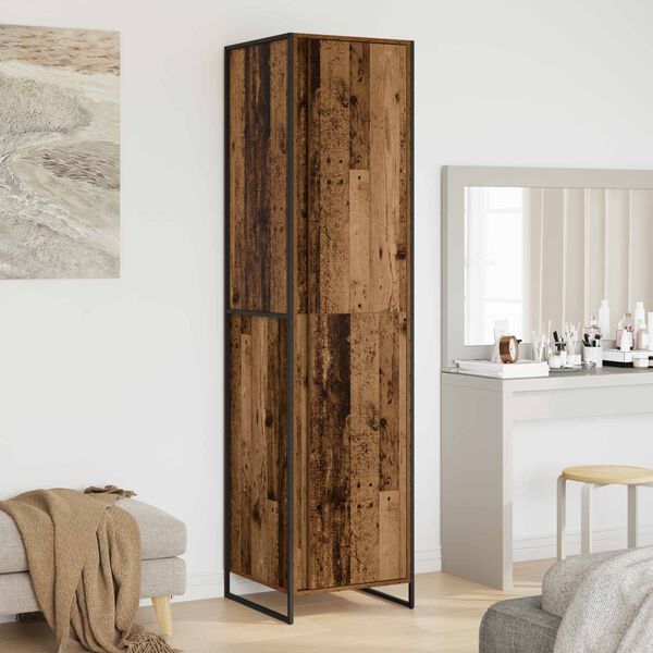 vidaXL Warderobe 2 pcs Old Wood 50 x 50 x 200 cm Engineered Wood