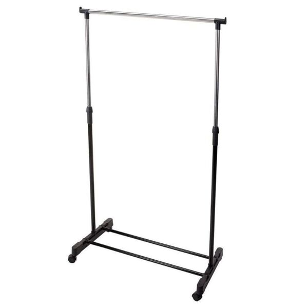 Storage Solutions Clothing Rack Single Hanger with Wheels Adjustable 80x42x(90-165) cm
