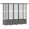 vidaXL Raised Bed with Trellis and Roof Light Grey 202 x 40 x 136 cm
