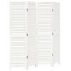 vidaXL Room Divider&nbsp;4 Panels White Solid Wood Paulownia