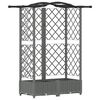 vidaXL Raised Bed with Trellis and Roof Light Grey 124 x 40 x 123 cm