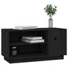 vidaXL TV Cabinet Black 80x35x40.5 cm Solid Wood Pine
