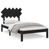 vidaXL Bed Frame | Black | Solid Pine Wood | Single | Decorative Inlays