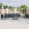 vidaXL Garden Sofa Set with Cushion 7 pcs Black Steel