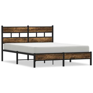 vidaXL Bed Frame without Mattress with Headboard Sonoma Oak 137x190 cm