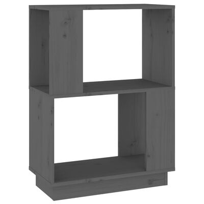 vidaXL Book Cabinet/Room Divider Grey 51x25x70 cm Solid Wood Pine