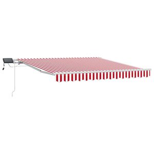 vidaXL Retractable Awning Red and White 300 x 250 cm Fabric and Steel