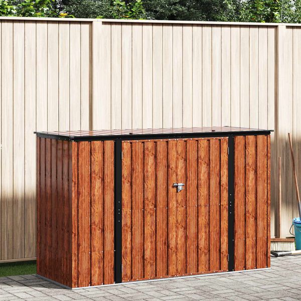 vidaXL Garden Storage Box Brown 214 x 82 x 132 cm Steel
