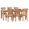 vidaXL 7 Piece Garden Dining Set Solid Teak Wood