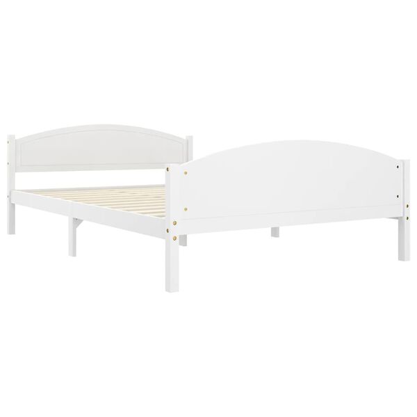 vidaXL Bed Frame without Mattress White Solid Wood 140x200 cm