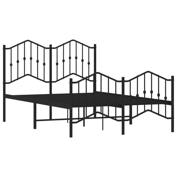 vidaXL Metal Bed Frame without Mattress with Footboard&nbsp;Black 120x200cm
