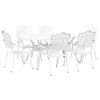 vidaXL Garden Dining Set 7 pcs White Aluminium
