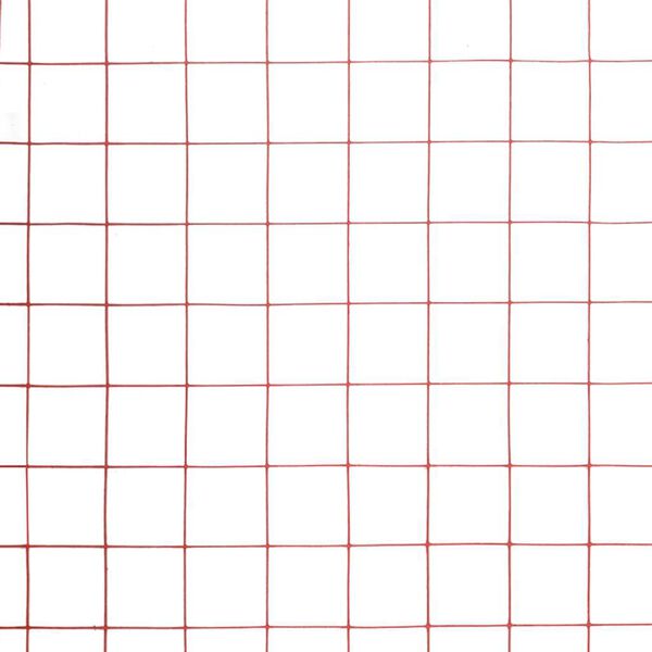 vidaXL Chicken Wire Fence Steel with PVC Coating 10x1 m Red