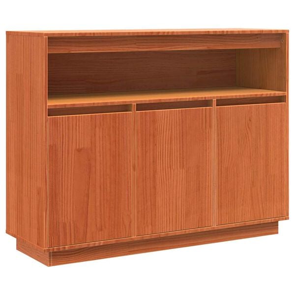 vidaXL Sideboard Wax Brown 104.5 x 34 x 80 cm Solid Pine Wood