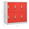 vidaXL Locker Cabinets 2 pcs Light Grey and Red 90x45x92.5 cm Steel