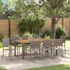 vidaXL Garden Dining Set 9 pcs Grey Poly Rattan