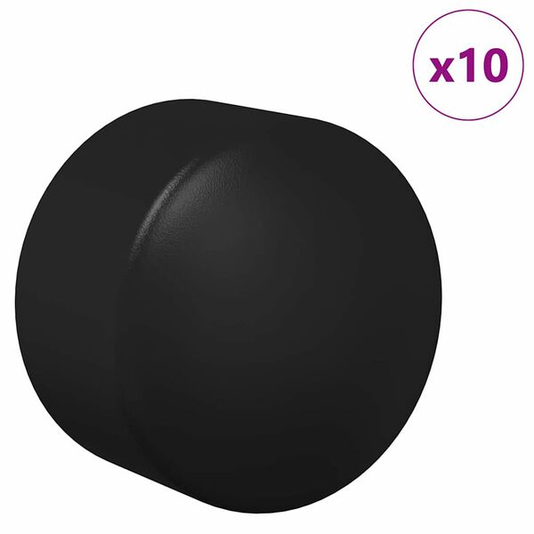 vidaXL Football Table End Caps 10 pcs Black 1.5 x 1.5 x 1 cm Plastic