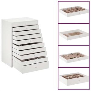 vidaXL Jewellery Box 10-Layer with Watch Holders White 29x20,5x40,5 cm