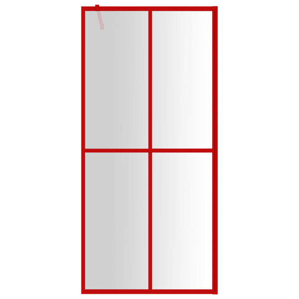 vidaXL Walk-in Shower Wall with Clear ESG Glass Red 100x195 cm