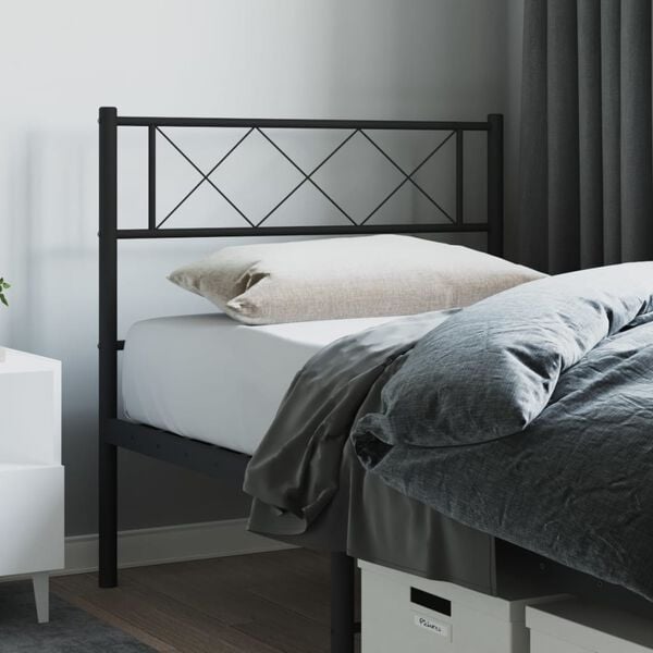 vidaXL Metal Headboard Black 107 cm