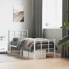 vidaXL Metal Bed Frame without Mattress with Footboard White 80x200cm