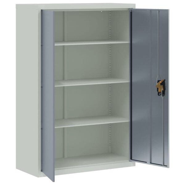 vidaXL File Cabinet Light Grey and Dark Grey 90x40x140 cm Steel