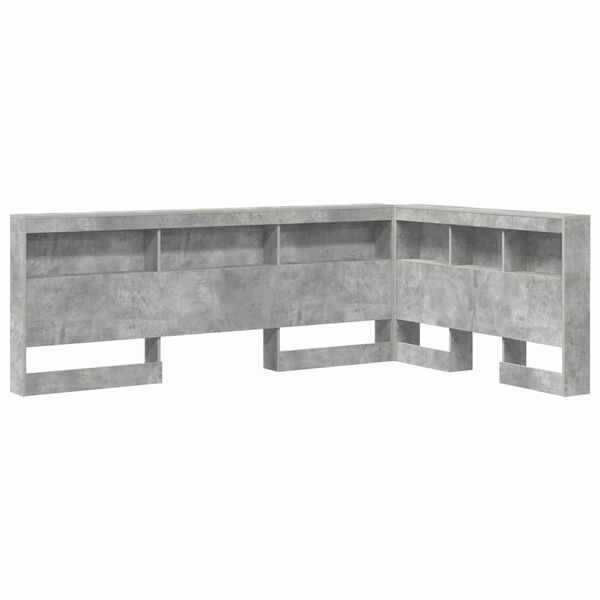 vidaXL Storage Headboard Concrete Grey 120 cm Engineered Wood