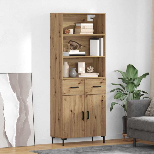 vidaXL Highboard Artisan Oak 69.5 x 34 x 180 cm Engineered Wood