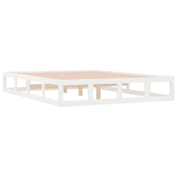 vidaXL Bed Frame without Mattress White 200x200 cm Solid Wood